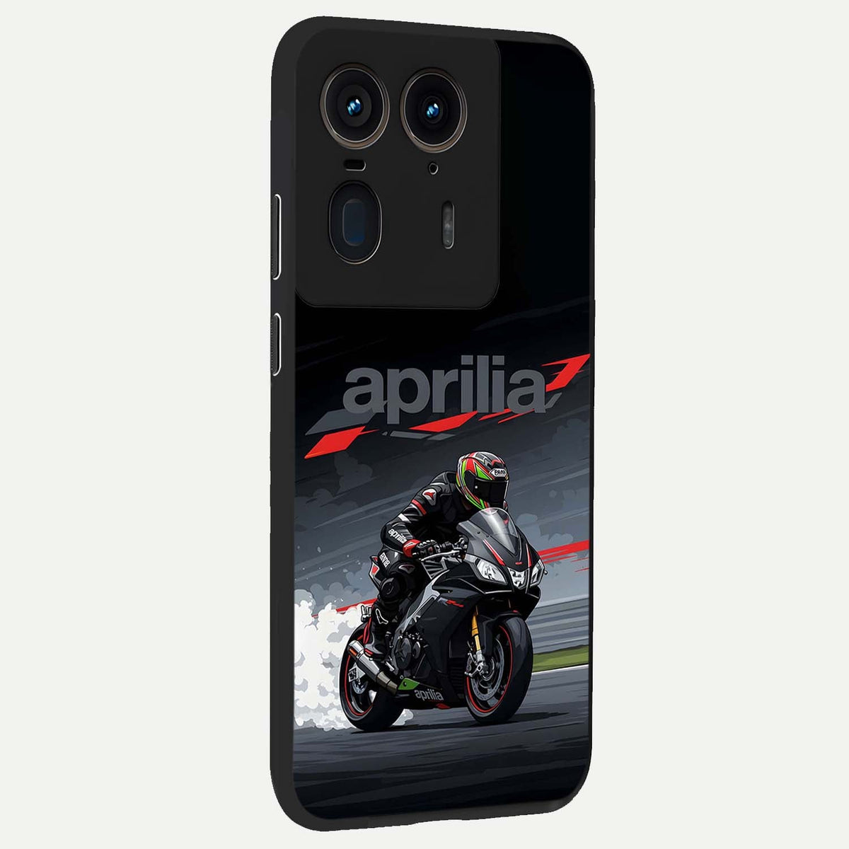  Dark Aprilla back cover For Moto Edge 50 Ultra slim fit glass case with vibrant aesthetic design