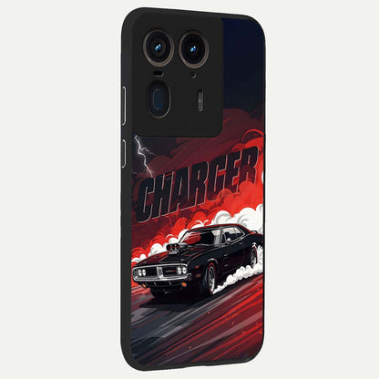  Dark Charger Fury back cover For Moto Edge 50 Ultra slim fit glass case with vibrant aesthetic design