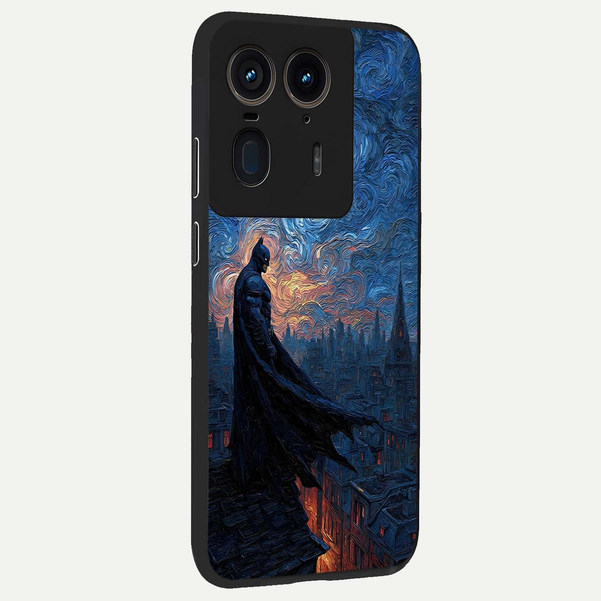  Dark Knight Dusk back cover For Moto Edge 50 Ultra slim fit glass case with vibrant aesthetic design