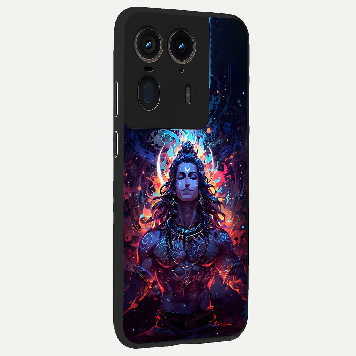  Divine Fire Shiv back cover For Moto Edge 50 Ultra slim fit glass case with vibrant aesthetic design