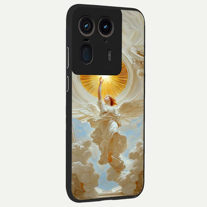  Divine Light Angel back cover For Moto Edge 50 Ultra slim fit glass case with vibrant aesthetic design