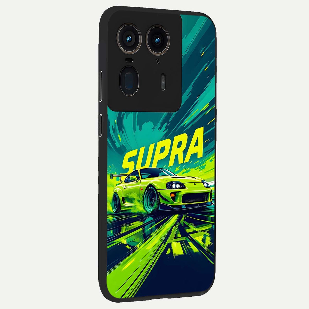  Electric Supra Thunder back cover For Moto Edge 50 Ultra slim fit glass case with vibrant aesthetic design