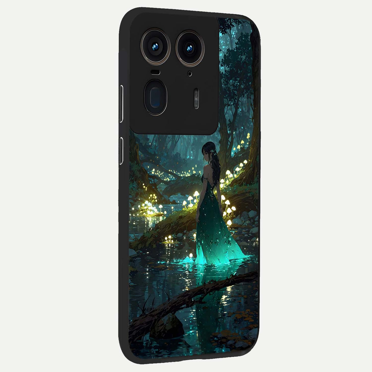  Enchanted Forest Glow back cover For Moto Edge 50 Ultra slim fit glass case with vibrant aesthetic design