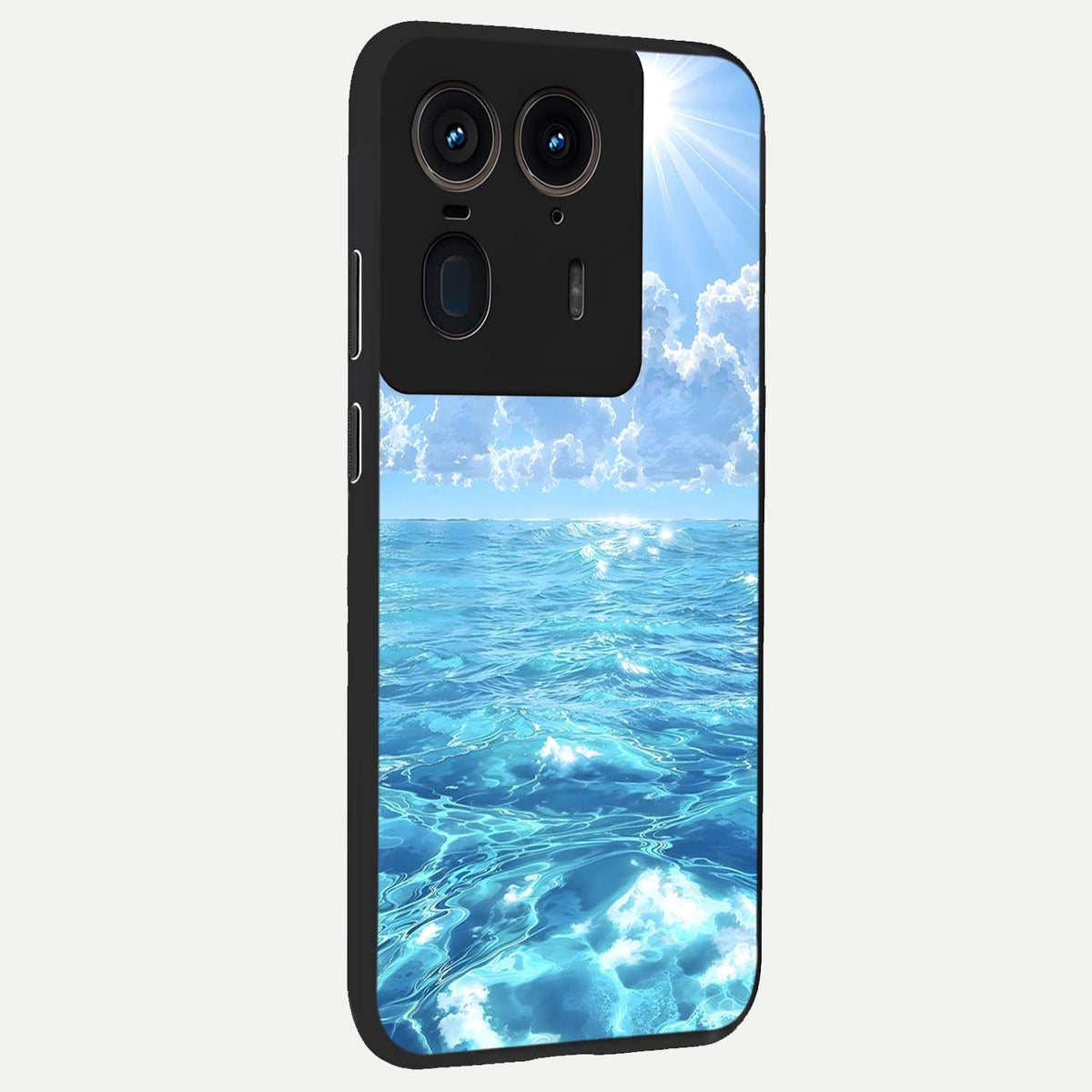  Endless Ocean Horizon back cover For Moto Edge 50 Ultra slim fit glass case with vibrant aesthetic design