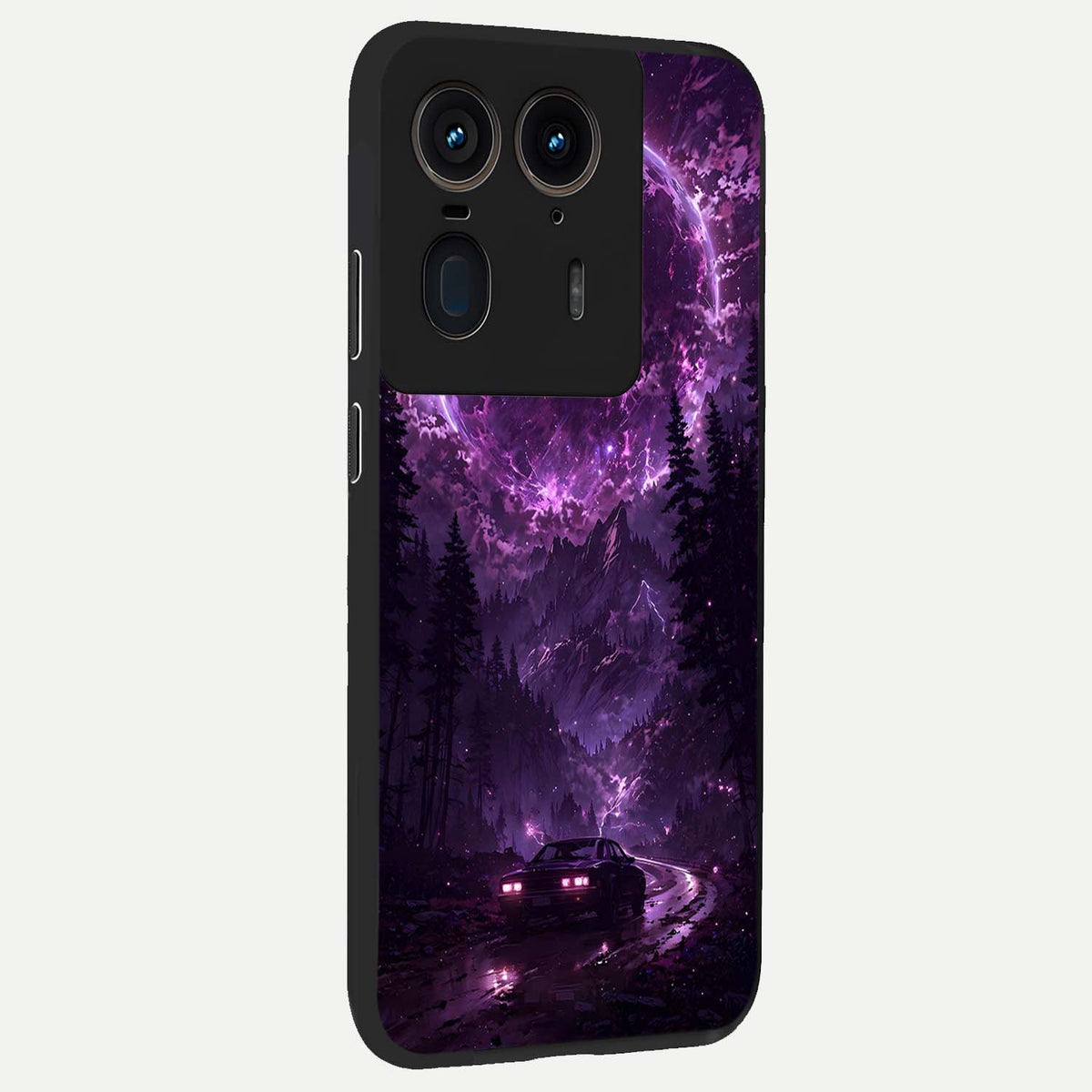  Eternal Cosmic Drive back cover For Moto Edge 50 Ultra slim fit glass case with vibrant aesthetic design