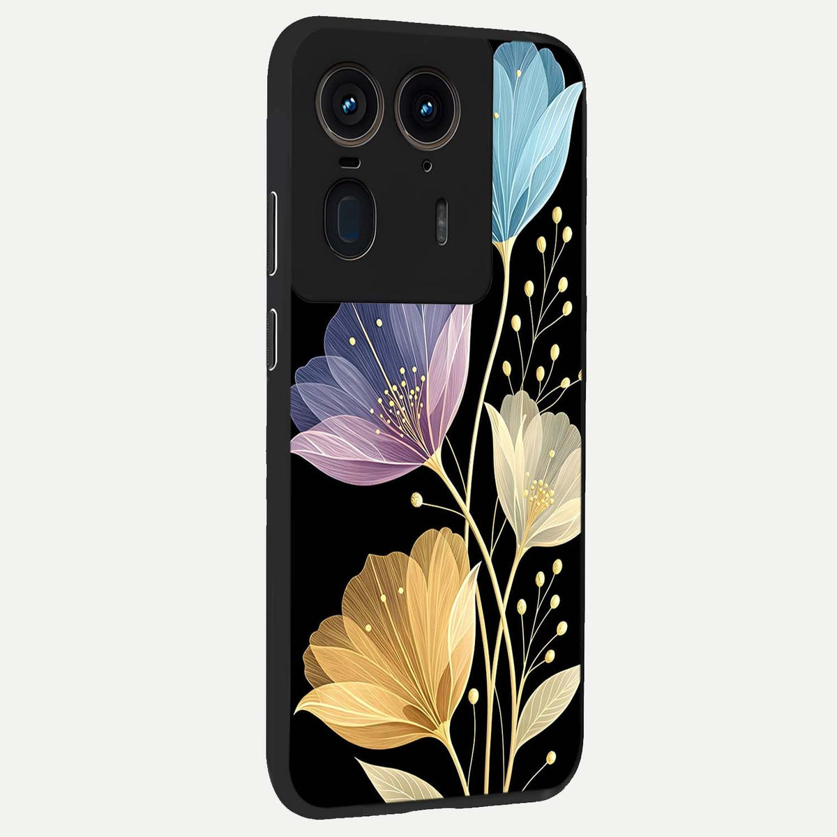  Flower Bloom Glow back cover For Moto Edge 50 Ultra slim fit glass case with vibrant aesthetic design