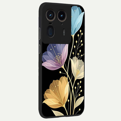  Flower Bloom Glow back cover For Moto Edge 50 Ultra slim fit glass case with vibrant aesthetic design