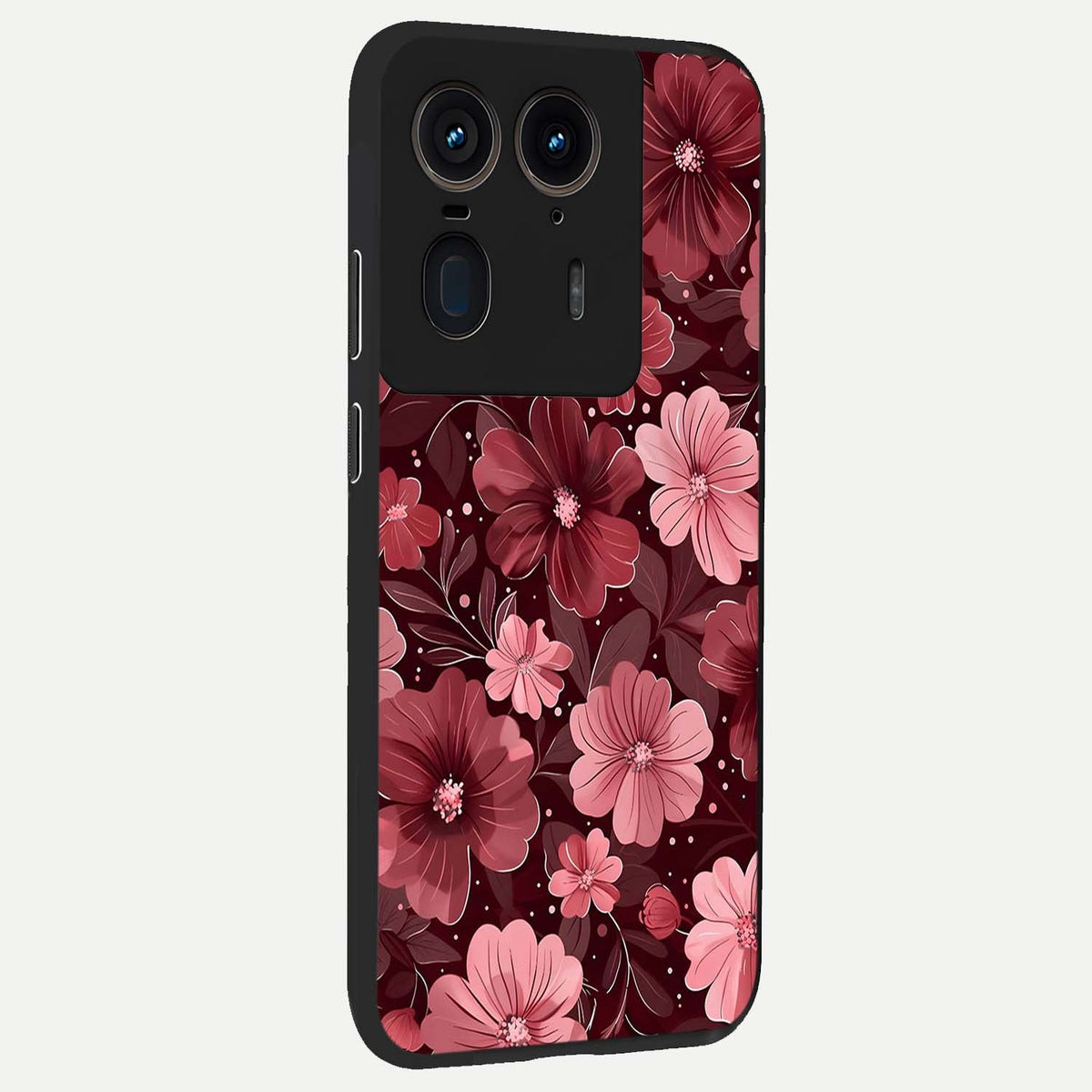  Flower Blush Bloom back cover For Moto Edge 50 Ultra slim fit glass case with vibrant aesthetic design