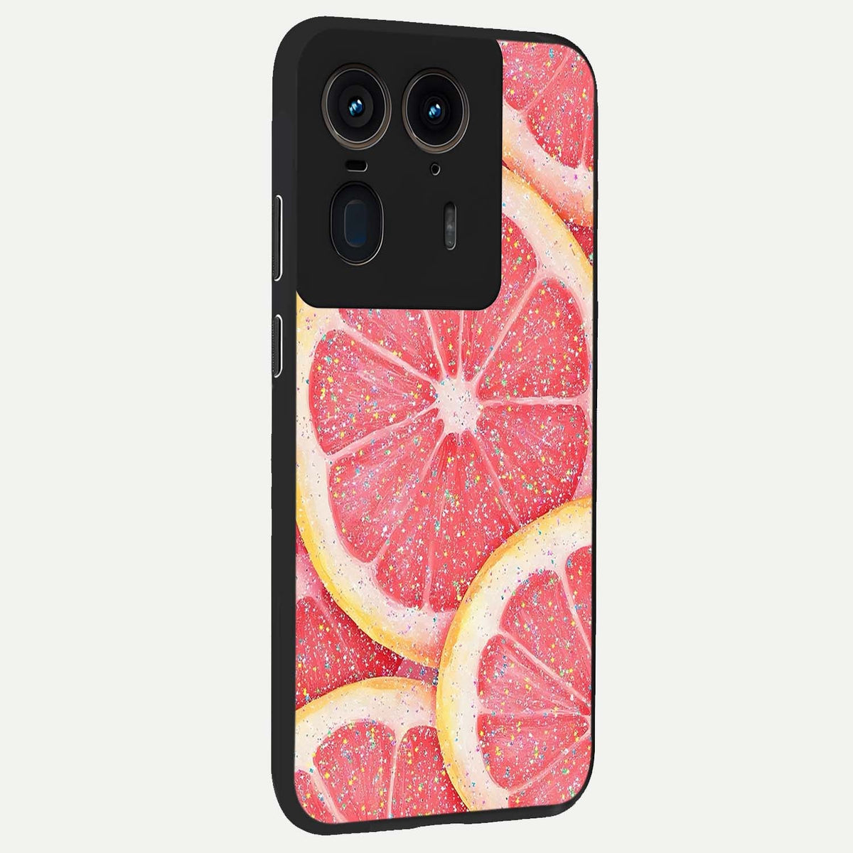  Glitter Grapefruit back cover For Moto Edge 50 Ultra slim fit glass case with vibrant aesthetic design
