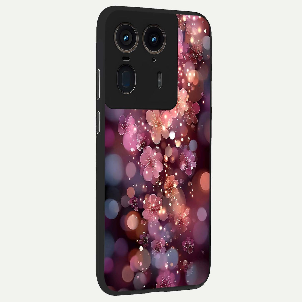  Glowing Petal Bliss back cover For Moto Edge 50 Ultra slim fit glass case with vibrant aesthetic design