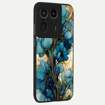  Golden Bloom Symphony back cover For Moto Edge 50 Ultra slim fit glass case with vibrant aesthetic design