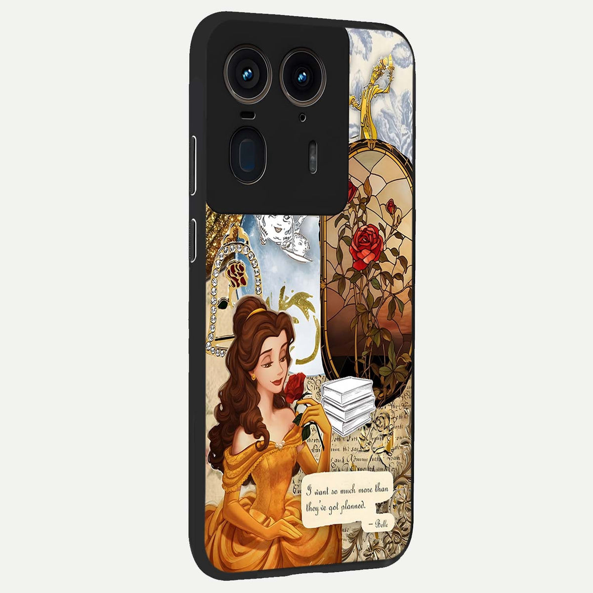  Golden Dream Belle back cover For Moto Edge 50 Ultra slim fit glass case with vibrant aesthetic design