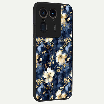  Golden Midnight Bloom back cover For Moto Edge 50 Ultra slim fit glass case with vibrant aesthetic design