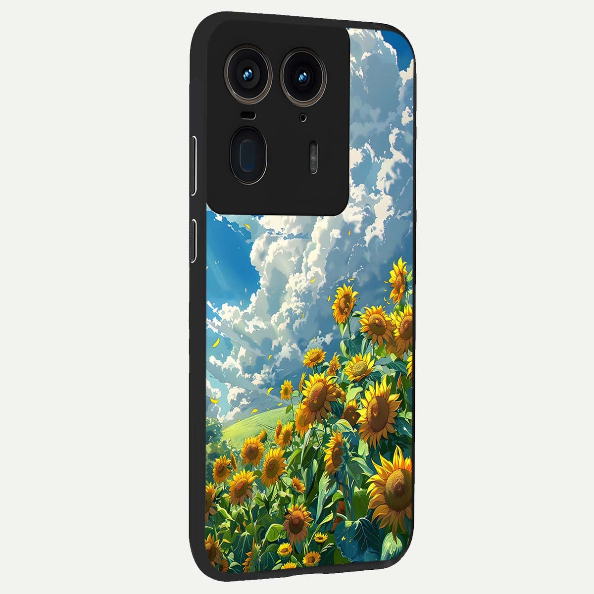  Golden Sun Glory back cover For Moto Edge 50 Ultra slim fit glass case with vibrant aesthetic design