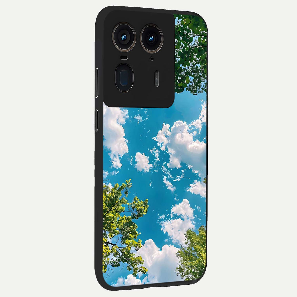  Green Moon Energy back cover For Moto Edge 50 Ultra slim fit glass case with vibrant aesthetic design