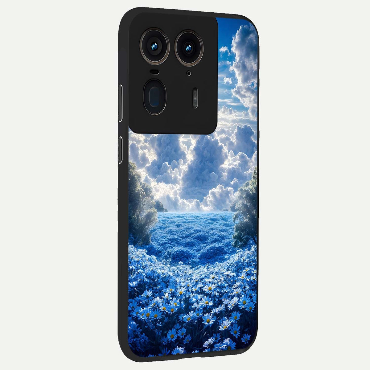  Heavenly Daisy Horizon back cover For Moto Edge 50 Ultra slim fit glass case with vibrant aesthetic design