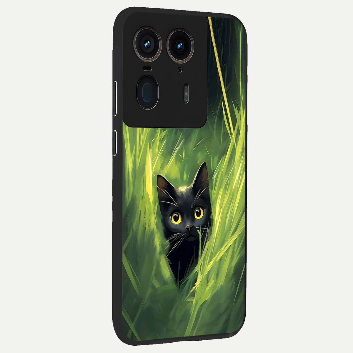  Hidden Cat Whisper back cover For Moto Edge 50 Ultra slim fit glass case with vibrant aesthetic design