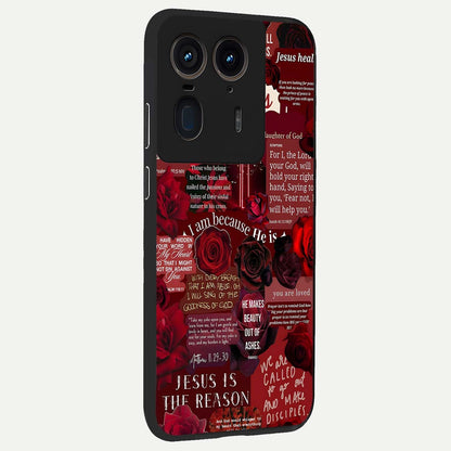 Jesus Love Heals back cover For Moto Edge 50 Ultra slim fit glass case with vibrant aesthetic design