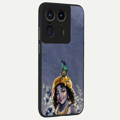  Lord Krishna back cover For Moto Edge 50 Ultra slim fit glass case with vibrant aesthetic design