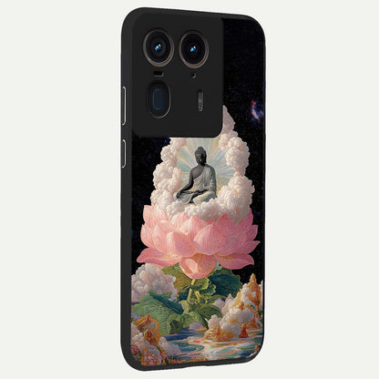  Lotus Divine Peace back cover For Moto Edge 50 Ultra slim fit glass case with vibrant aesthetic design