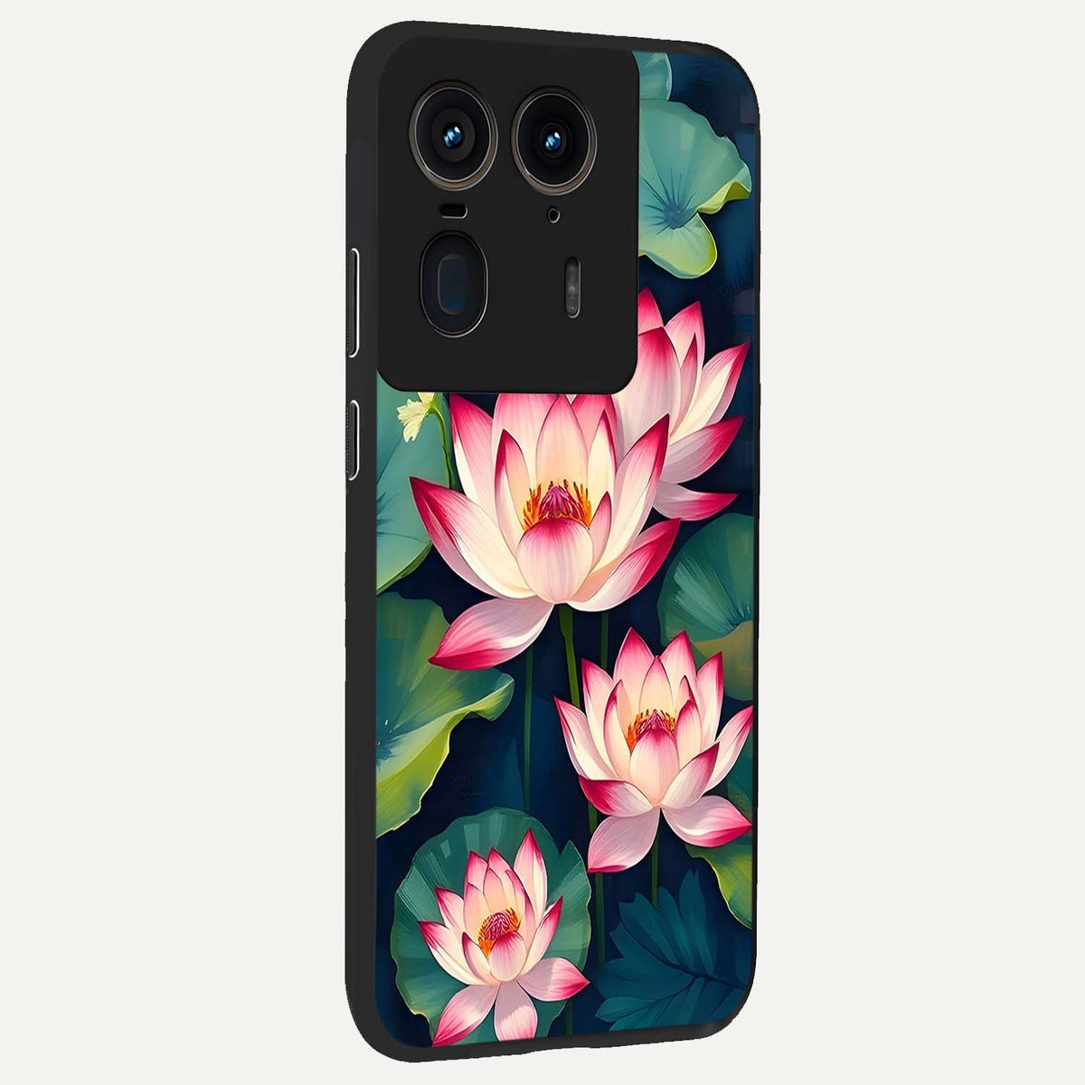  Lotus Dream Serenity back cover For Moto Edge 50 Ultra slim fit glass case with vibrant aesthetic design