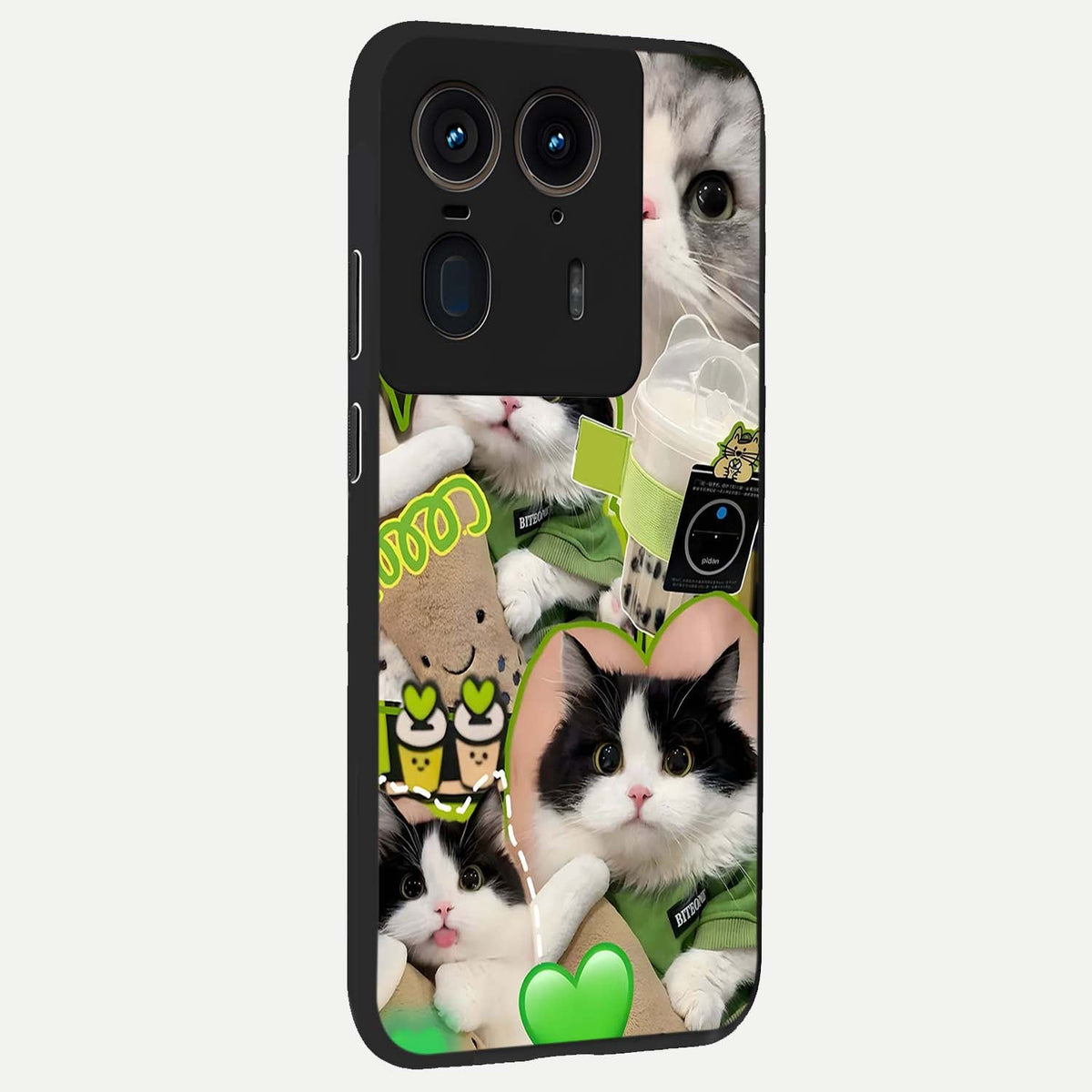  Matcha Cats Mood back cover For Moto Edge 50 Ultra slim fit glass case with vibrant aesthetic design