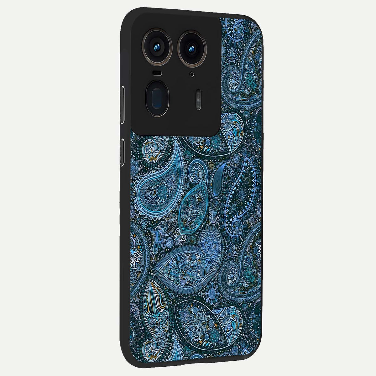  Midnight Paisley Glow back cover For Moto Edge 50 Ultra slim fit glass case with vibrant aesthetic design