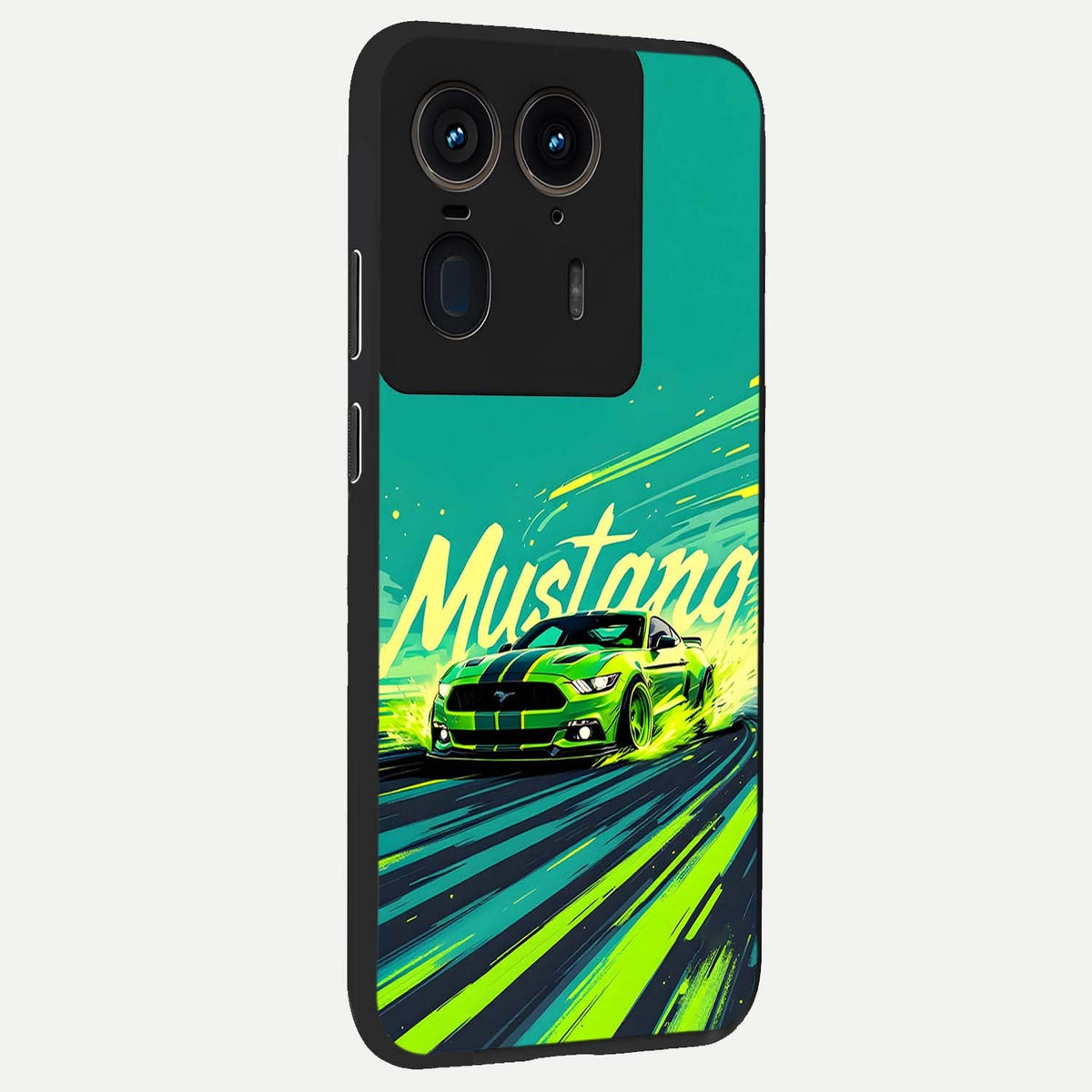 Mustang Bang back cover For Moto Edge 50 Ultra slim fit glass case with vibrant aesthetic design