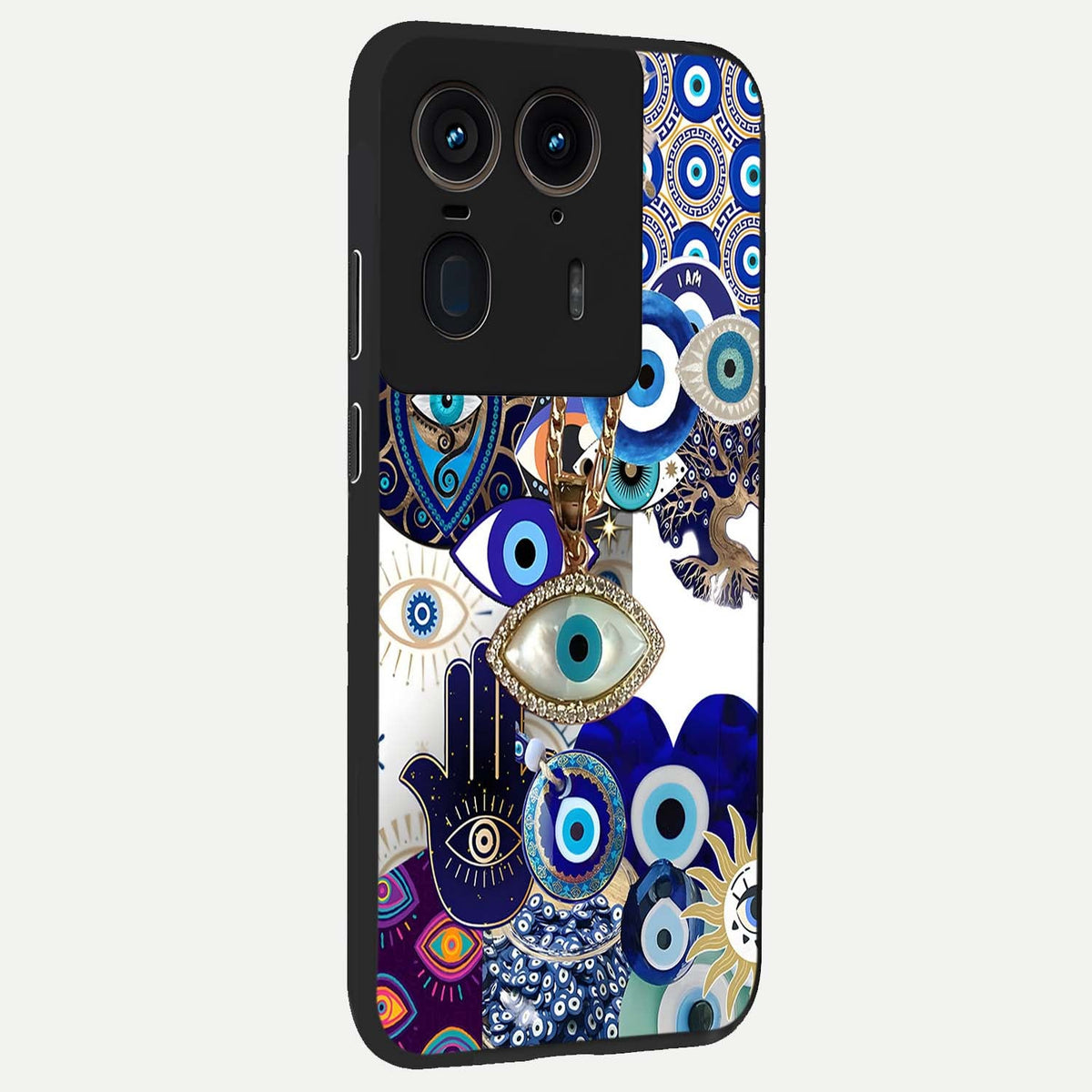  Mystic Charm Eye back cover For Moto Edge 50 Ultra slim fit glass case with vibrant aesthetic design