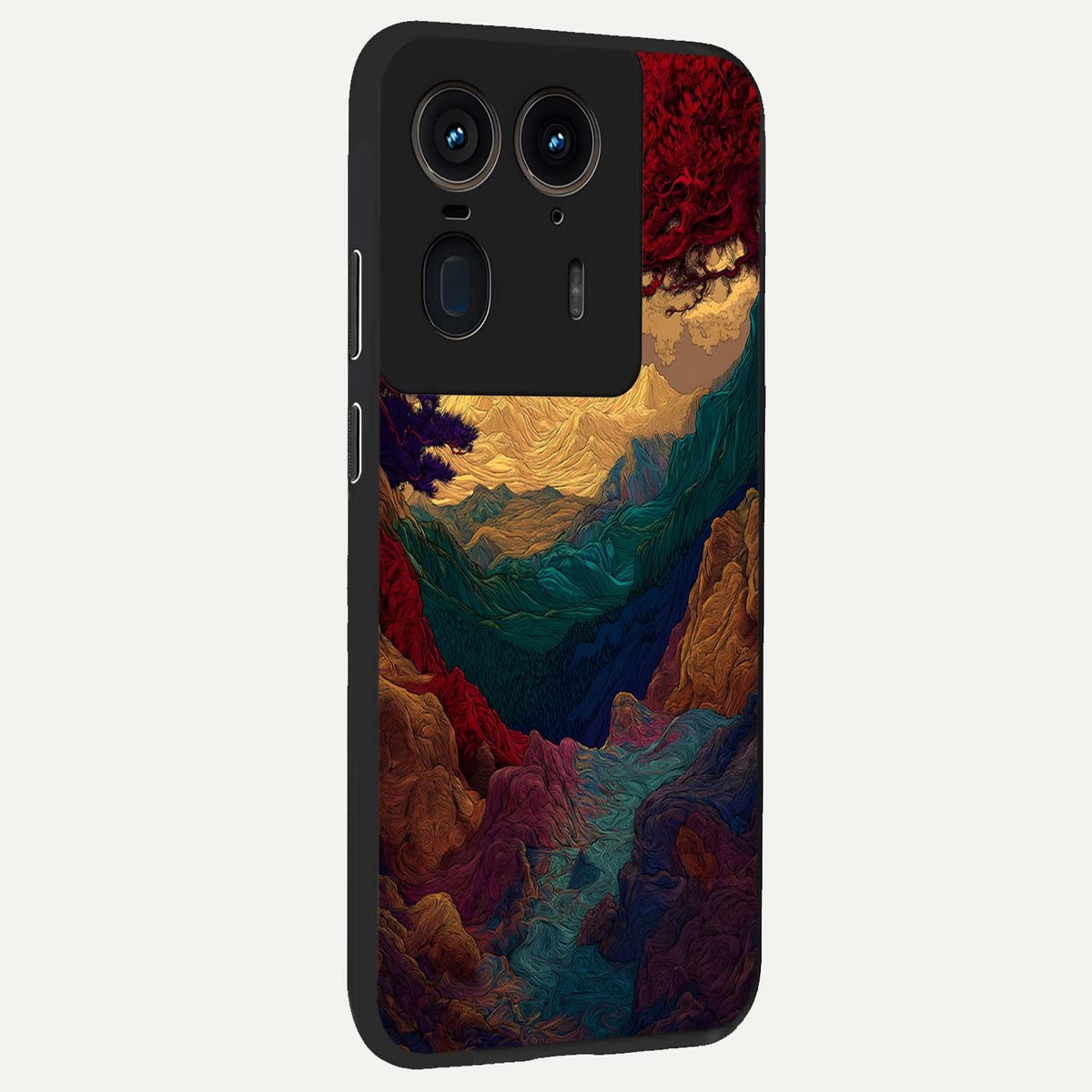  Mystic Valley Light back cover For Moto Edge 50 Ultra slim fit glass case with vibrant aesthetic design