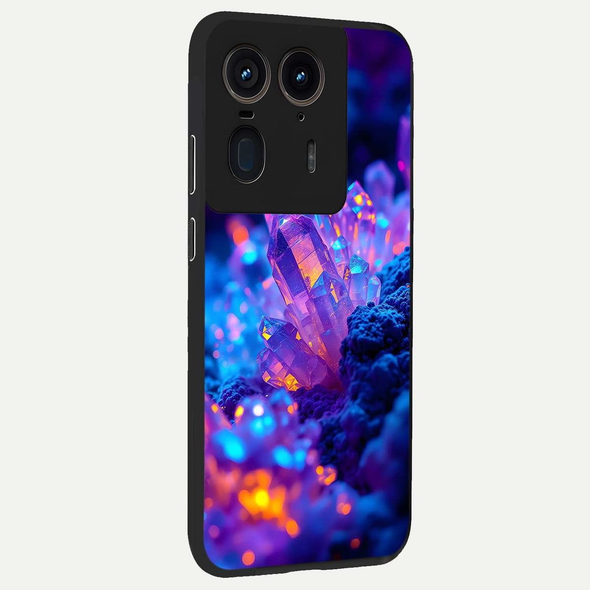  Neon Aura Shards back cover For Moto Edge 50 Ultra slim fit glass case with vibrant aesthetic design