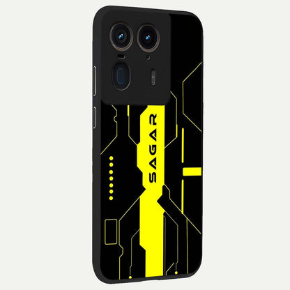  Neon CYBERPUNK Custom Name back cover For Moto Edge 50 Ultra slim fit glass case with vibrant aesthetic design