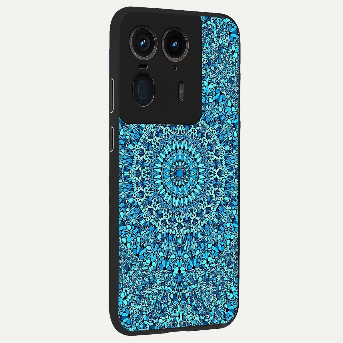  Ocean Bloom Mandala back cover For Moto Edge 50 Ultra slim fit glass case with vibrant aesthetic design