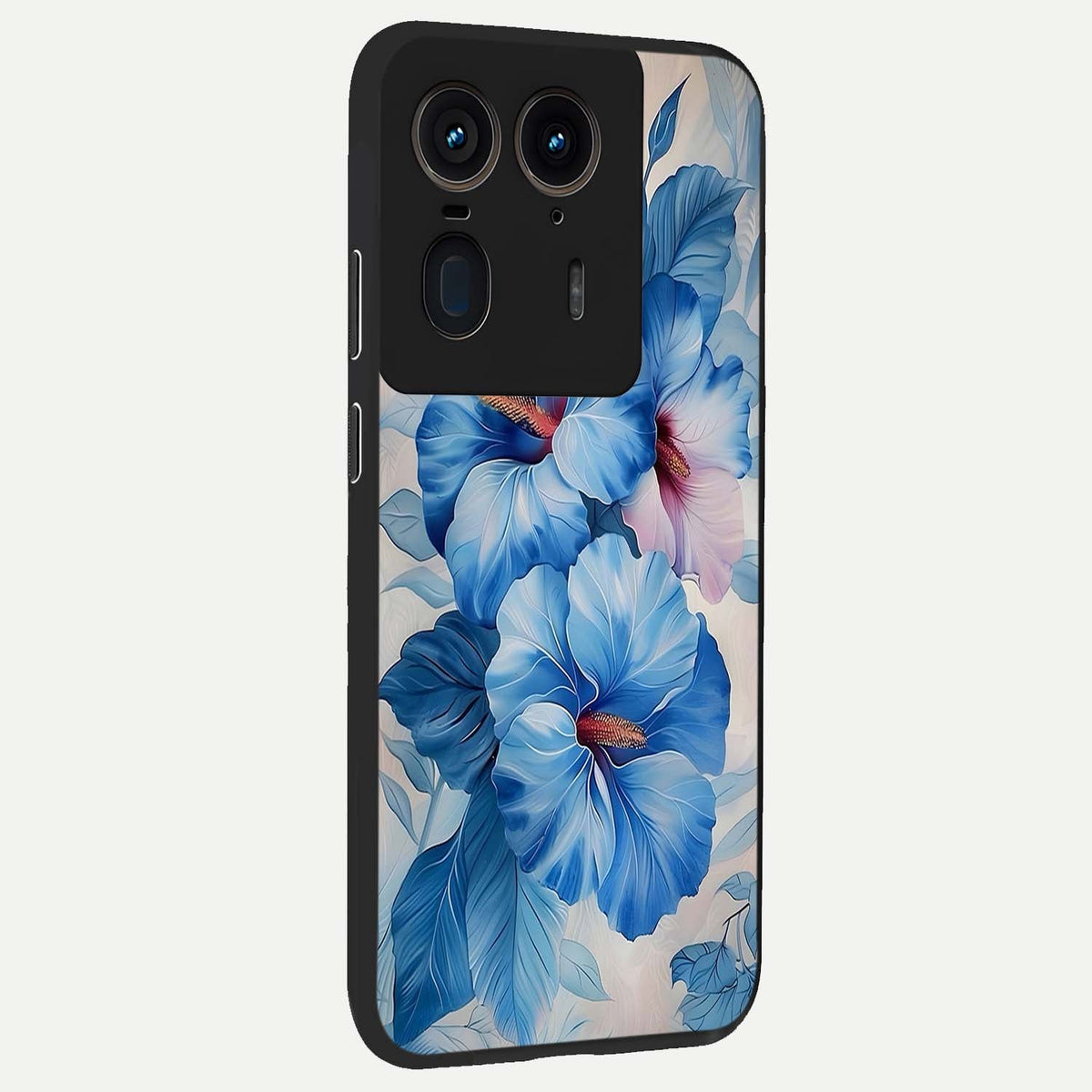  Ocean Hibiscus Grace back cover For Moto Edge 50 Ultra slim fit glass case with vibrant aesthetic design