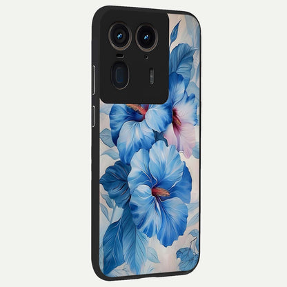  Ocean Hibiscus Grace back cover For Moto Edge 50 Ultra slim fit glass case with vibrant aesthetic design