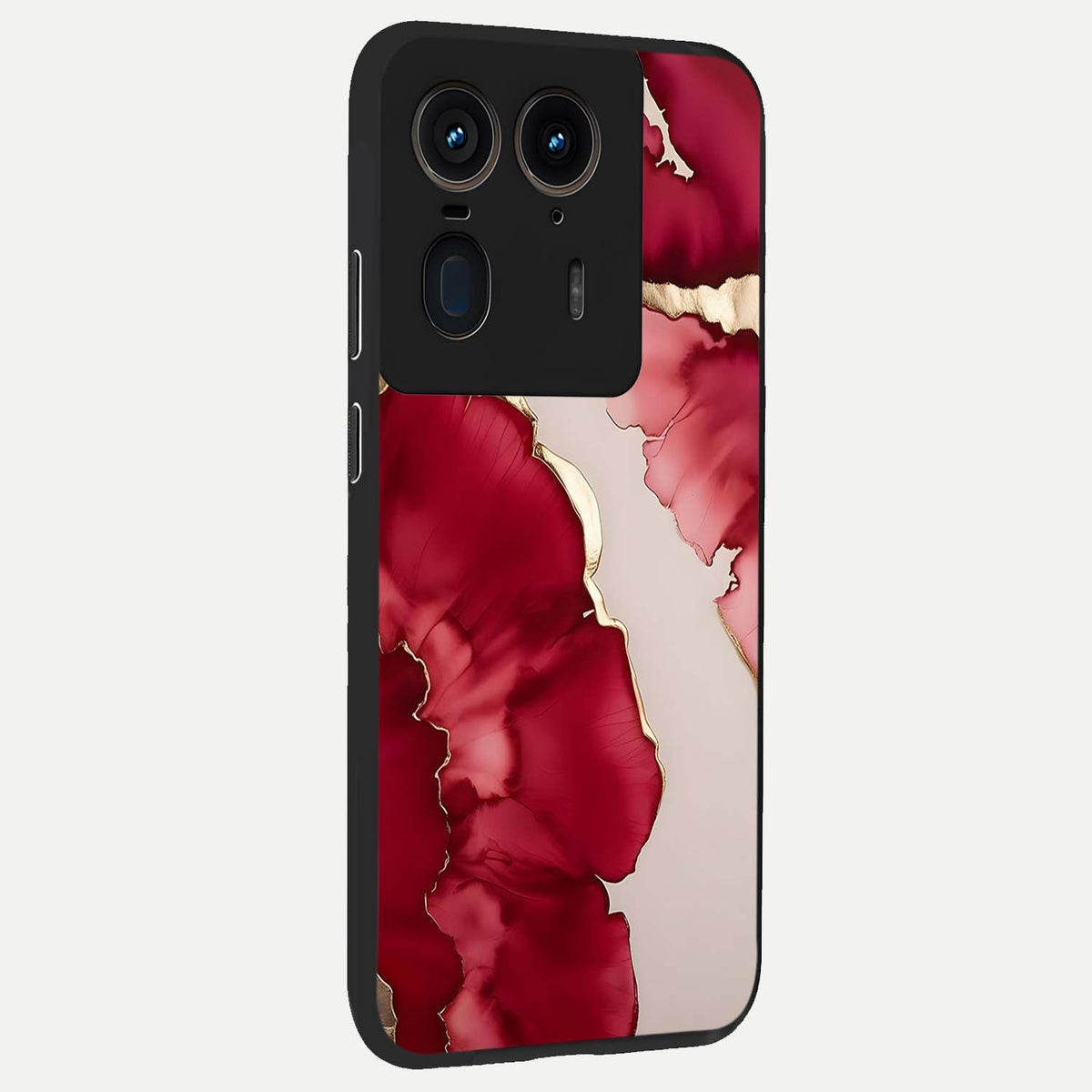  Pink And White Marble back cover For Moto Edge 50 Ultra slim fit glass case with vibrant aesthetic design