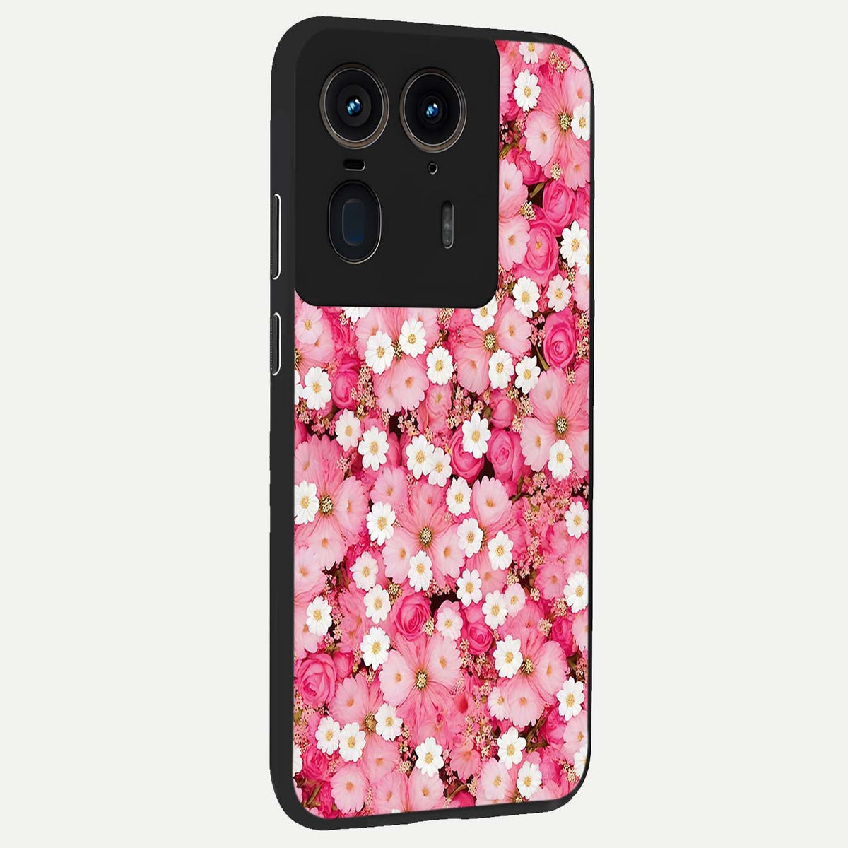 Pink Daisy Bliss back cover For Moto Edge 50 Ultra slim fit glass case with vibrant aesthetic design