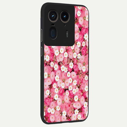  Pink Daisy Bliss back cover For Moto Edge 50 Ultra slim fit glass case with vibrant aesthetic design