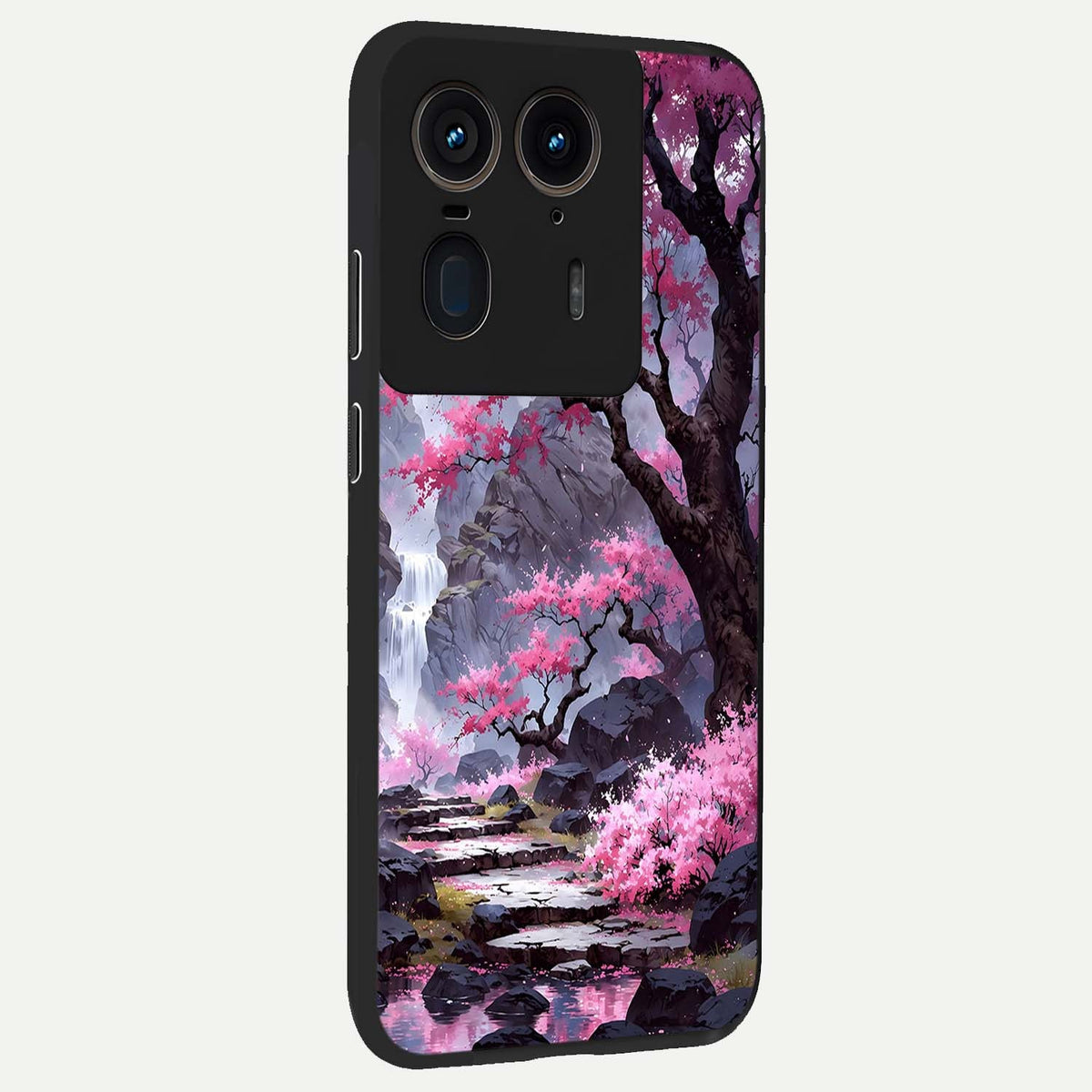  Pink Sunflower Glow back cover For Moto Edge 50 Ultra slim fit glass case with vibrant aesthetic design