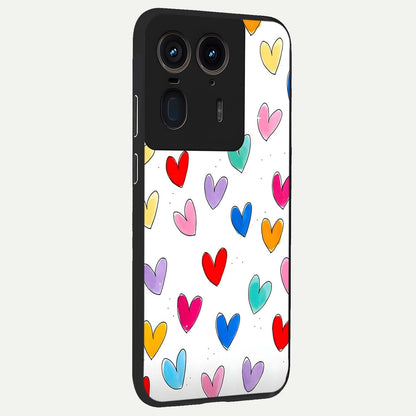  Playful Love Doodles back cover For Moto Edge 50 Ultra slim fit glass case with vibrant aesthetic design