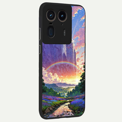  Rainbow Valley Dream back cover For Moto Edge 50 Ultra slim fit glass case with vibrant aesthetic design