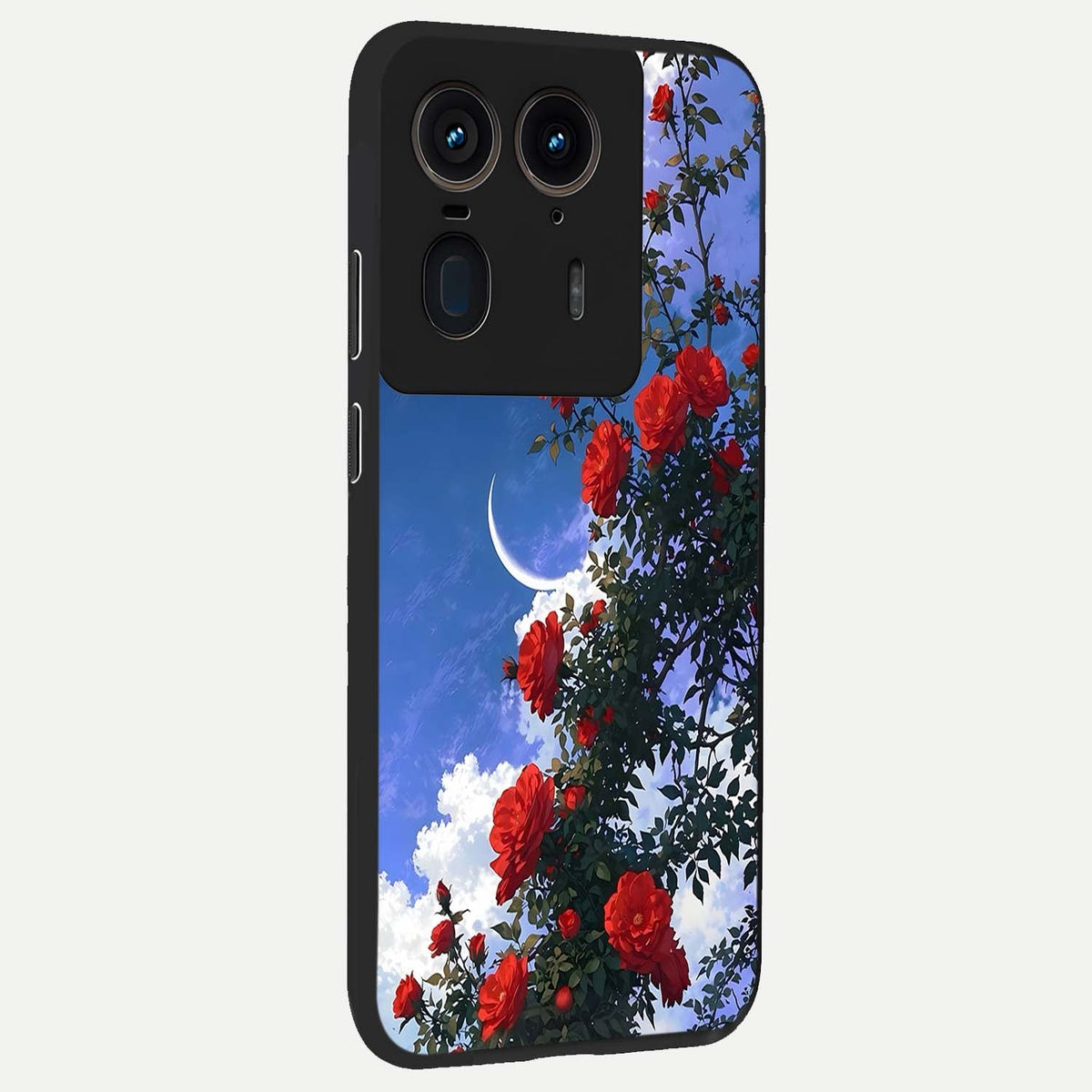  Rose Drift Flowers back cover For Moto Edge 50 Ultra slim fit glass case with vibrant aesthetic design
