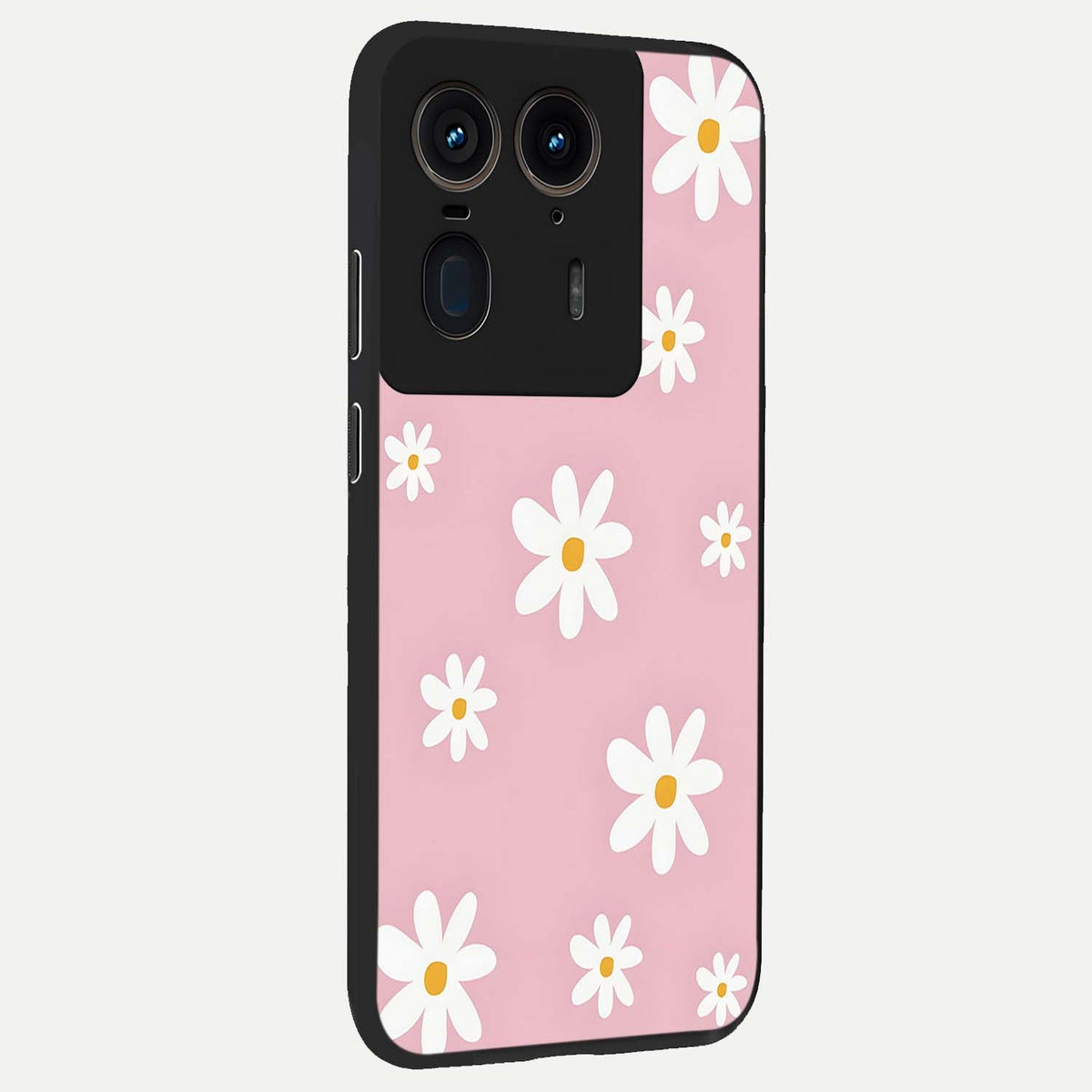  Soft Daisy Bliss back cover For Moto Edge 50 Ultra slim fit glass case with vibrant aesthetic design