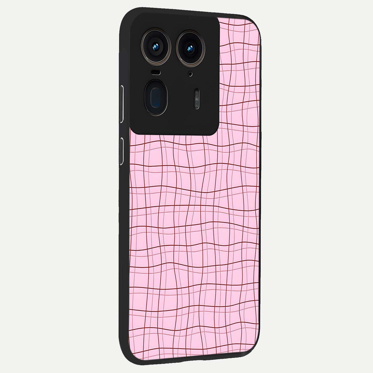  Soft Grid Bliss back cover For Moto Edge 50 Ultra slim fit glass case with vibrant aesthetic design