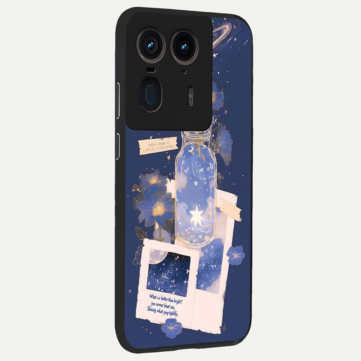  Starlit Cosmic Jar back cover For Moto Edge 50 Ultra slim fit glass case with vibrant aesthetic design