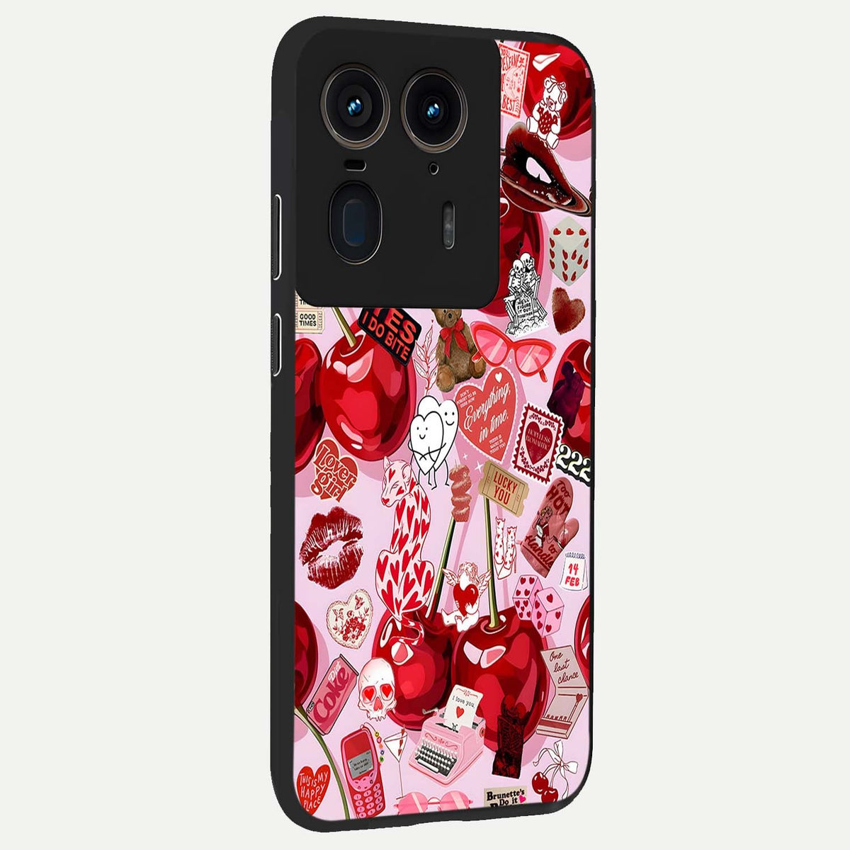  Sweet Cherry Chaos back cover For Moto Edge 50 Ultra slim fit glass case with vibrant aesthetic design