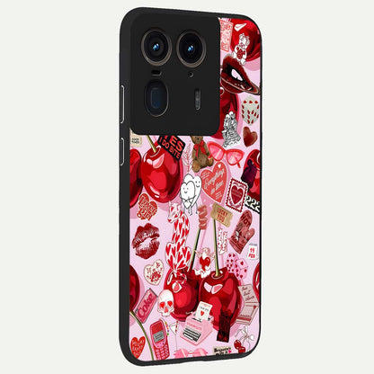  Sweet Cherry Chaos back cover For Moto Edge 50 Ultra slim fit glass case with vibrant aesthetic design