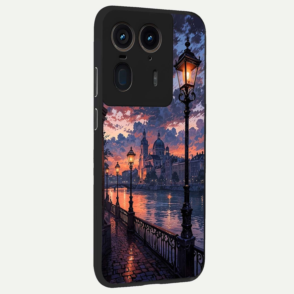  Twilight River Lights back cover For Moto Edge 50 Ultra slim fit glass case with vibrant aesthetic design