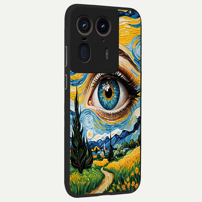  Van Gogh Eye back cover For Moto Edge 50 Ultra slim fit glass case with vibrant aesthetic design