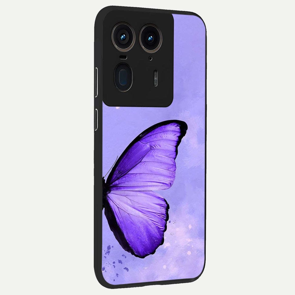  Violet Dream Wing back cover For Moto Edge 50 Ultra slim fit glass case with vibrant aesthetic design